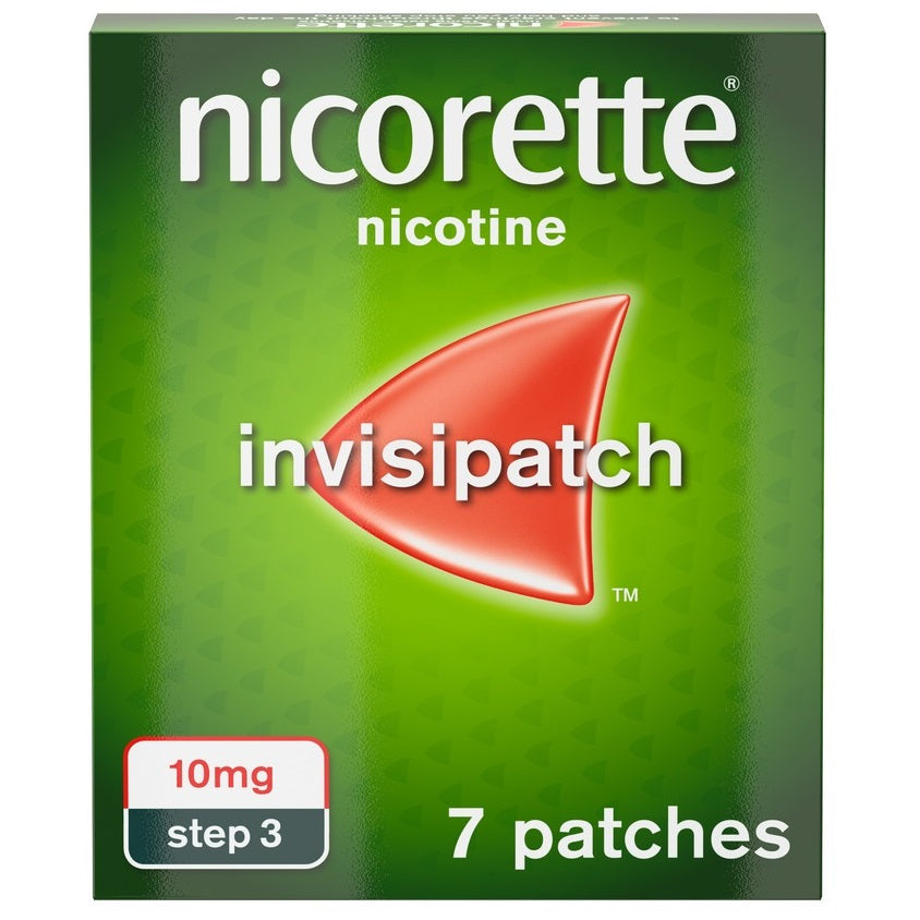 Nicorette Step 3 Invisi 10mg patch nicotine 7 patches (Stop Smoking Aid)