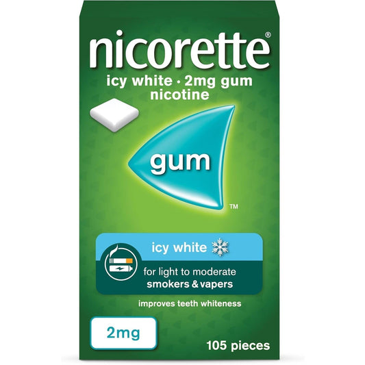 Nicorette Icy White Gum 2mg 105 Pieces