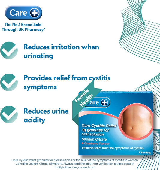 Care+ Cystitis Relief Oral Solution 6 Sachets