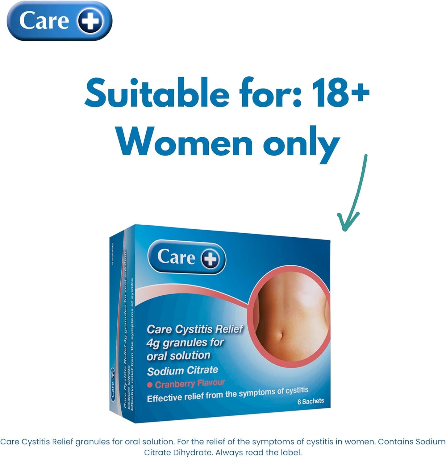 Care+ Cystitis Relief Oral Solution 6 Sachets