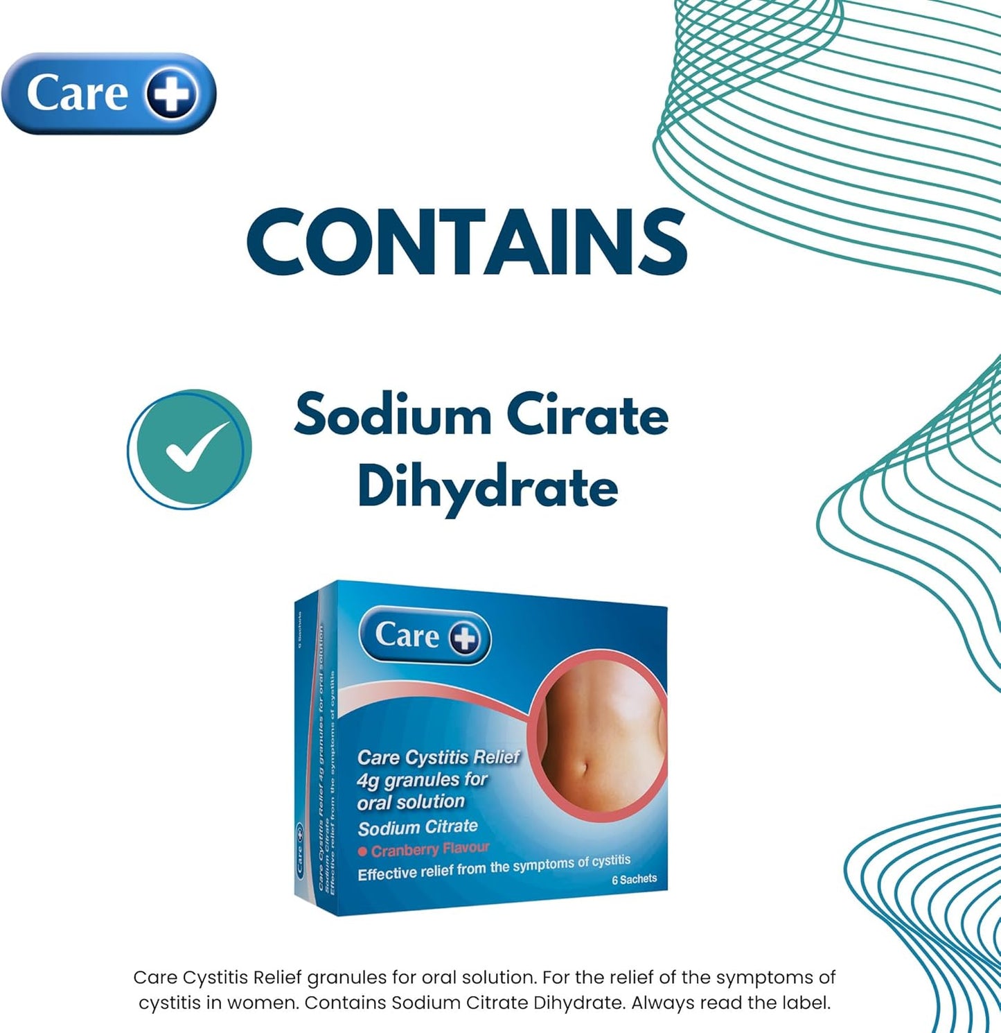 Care+ Cystitis Relief Oral Solution 6 Sachets