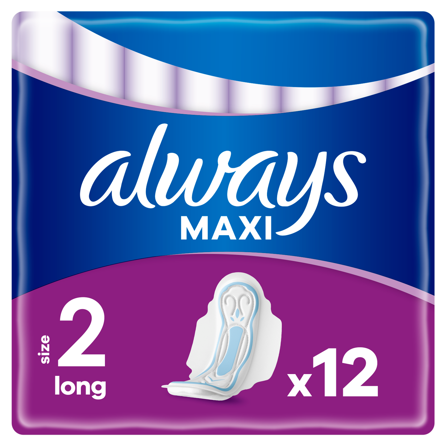 Always Maxi Pads Long with Wings 12 Pads