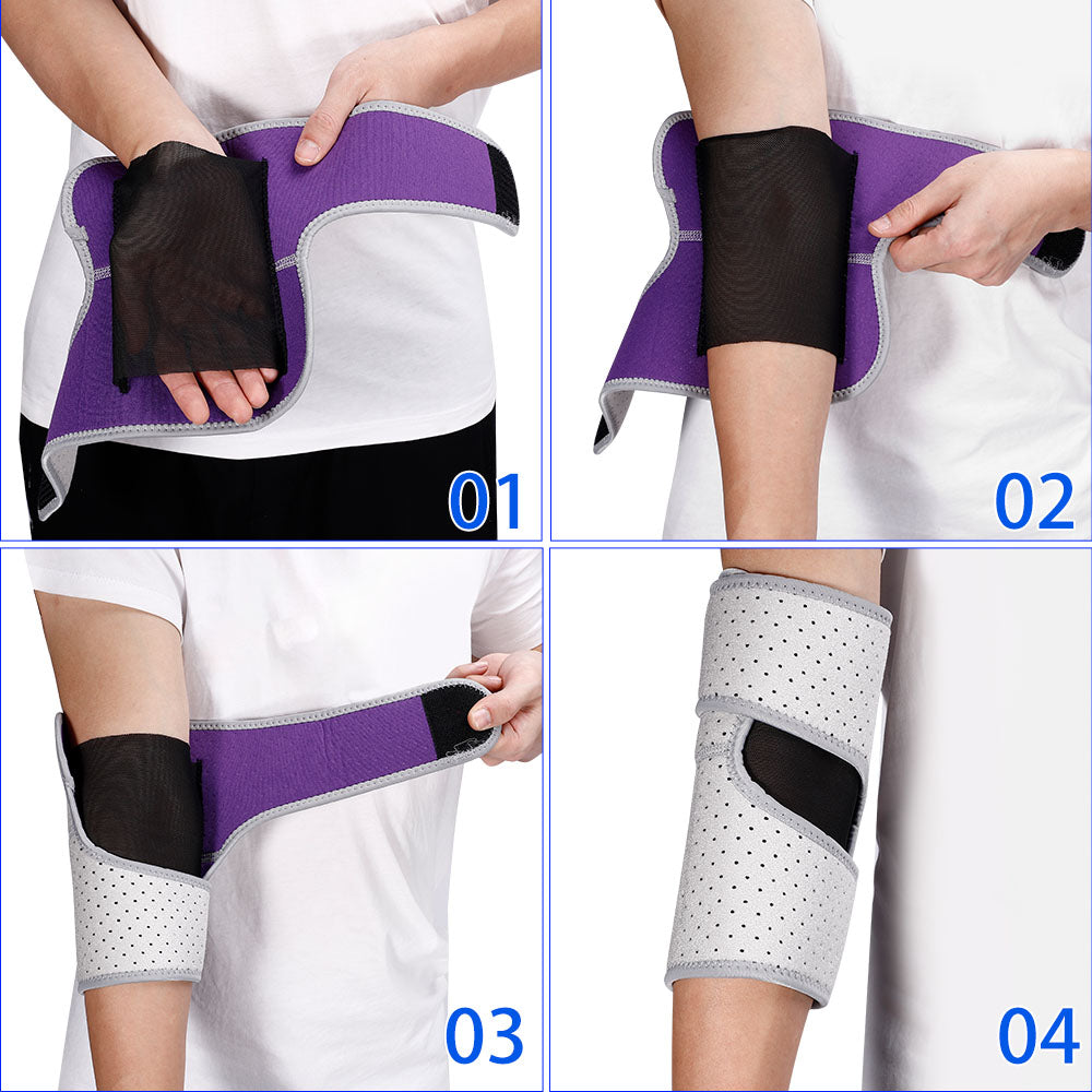 Adjustable Elbow Sleeve Brace for Men Women 2 Pack FER01