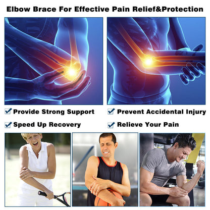 Adjustable Elbow Sleeve Brace for Men Women 2 Pack FER01