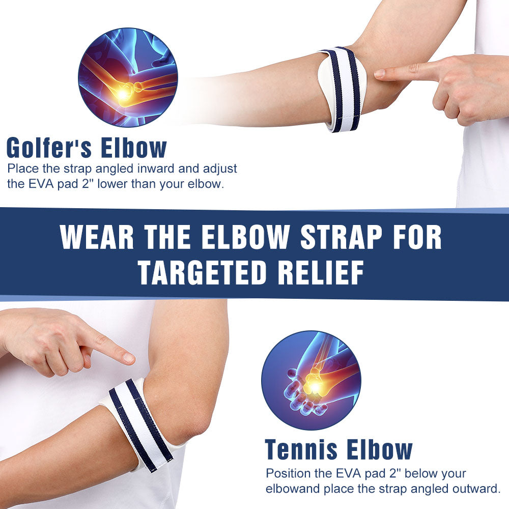 Adjustable Tennis Elbow Strap for Injury Prevention – 2 Pack