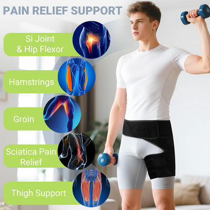 Unisex Sciatica Leg Wrap with Enhanced Joint Stability and Compression for Hips FHM01