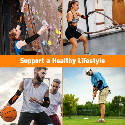 Elbow Brace Compression Sleeve for Men & Women 2 Pack FER04