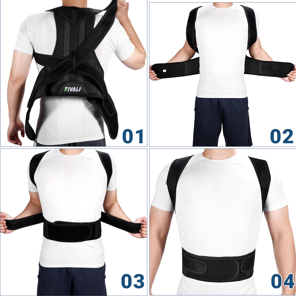 Unisex Back Brace for Posture and Pain Relief Shoulder Straightener FBR03