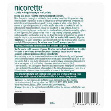 Nicorette Lozenge Mint 4Mg 80 Pack