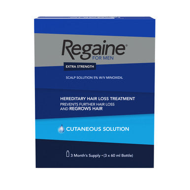 Regaine Extra Strength Hair Loss Solution For Men 3 Months 3 x 60ml Bottles
