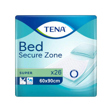 TENA Bed Incontinence Bed Pads Secure Zone Super 60x90 26 Pack