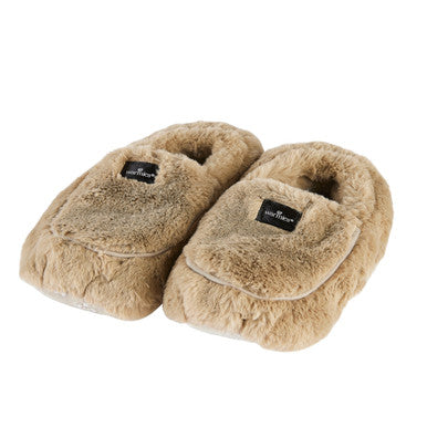 Warmies Fully Heatable Luxury Slippers with French Lavender - Latte