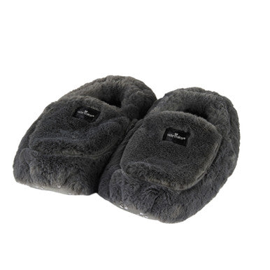 Warmies Fully Heatable Luxury Slippers with French Lavender - Steel Grey